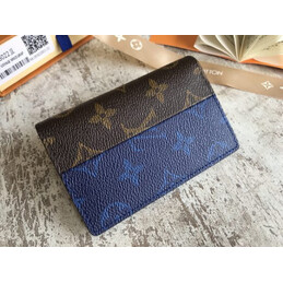 Replica Louis Vuitton Brown Blue Monogram Pocket Organizer