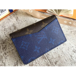 Replica Louis Vuitton Brown Blue Monogram Pocket Organizer