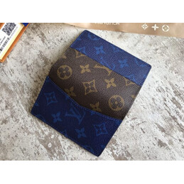 Replica Louis Vuitton Brown Blue Monogram Pocket Organizer