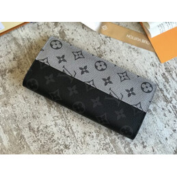 Replica Louis Vuitton Black White Monogram Split Brazza Wallet