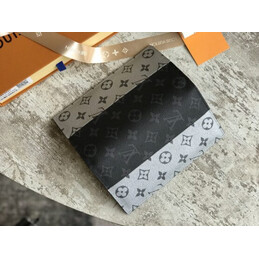 Replica Louis Vuitton Black White Monogram Split Brazza Wallet