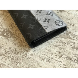 Replica Louis Vuitton Black White Monogram Split Brazza Wallet