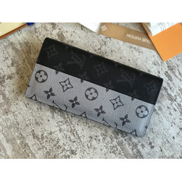 Replica Louis Vuitton Black White Monogram Split Brazza Wallet