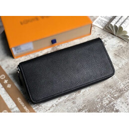 Replica Louis Vuitton Black Leather Blue LV Brazza Wallet
