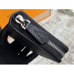 Replica Louis Vuitton Black Leather Blue LV Brazza Wallet