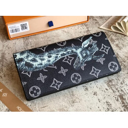Replica Louis Vuitton Black Monogram Dragon Brazza Wallet