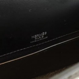Replica Hermes Black Kelly Pochette Palladium Hardware Bag