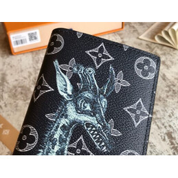 Replica Louis Vuitton Black Monogram Dragon Brazza Wallet