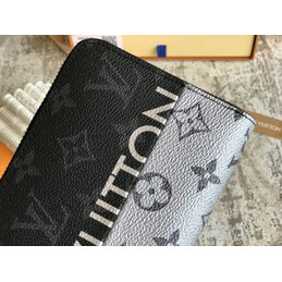 Replica Louis Vuitton Black White Monogram Louis Vuitton Zippy Organizer Wallet