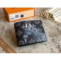 Replica Louis Vuitton Black Monogram Zebra Multiple Wallet