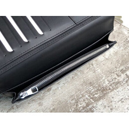 Replica Louis Vuitton Black Leather Blue LV Brazza Wallet - Style 2