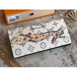 Replica Louis Vuitton White Monogram Giraffe Brazza Wallet