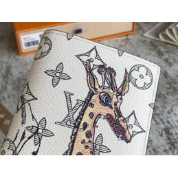 Replica Louis Vuitton White Monogram Giraffe Brazza Wallet
