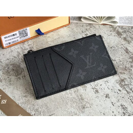 Replica Louis Vuitton Black Monogram Eclipse Coin Card Holder