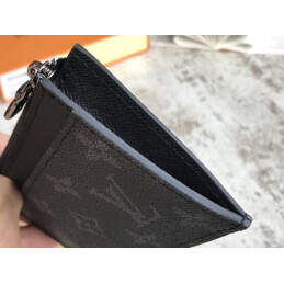 Replica Louis Vuitton Black Monogram Eclipse Coin Card Holder