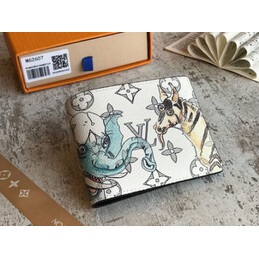 Replica Louis Vuitton White Monogram Cartoon Multiple Wallet