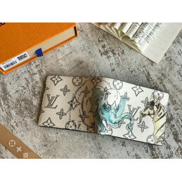 Replica Louis Vuitton White Monogram Cartoon Multiple Wallet