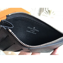 Replica Louis Vuitton Black Taiga Leather Coin Card Holder