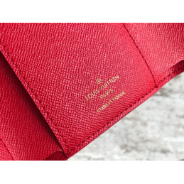 Replica Louis Vuitton Brown Damier Ebene Red Trim Victorine Wallet