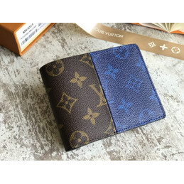 Replica Louis Vuitton Brown Blue Monogram Multiple Wallet