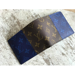 Replica Louis Vuitton Brown Blue Monogram Multiple Wallet