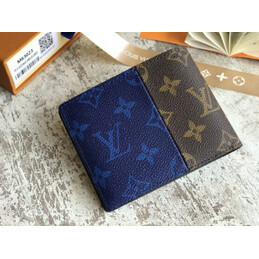 Replica Louis Vuitton Brown Blue Monogram Multiple Wallet