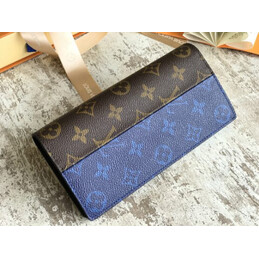 Replica Louis Vuitton Brown Blue Monogram Brazza Wallet