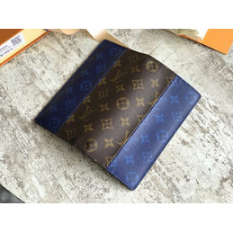 Replica Louis Vuitton Brown Blue Monogram Brazza Wallet