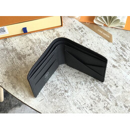 Replica Louis Vuitton Black Monogram Eclipse White Stripe Multiple Wallet