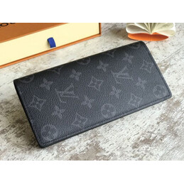 Replica Louis Vuitton Black Monogram Eclipse Brazza Wallet - Style 2