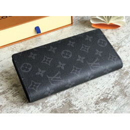 Replica Louis Vuitton Black Monogram Eclipse Brazza Wallet - Style 2