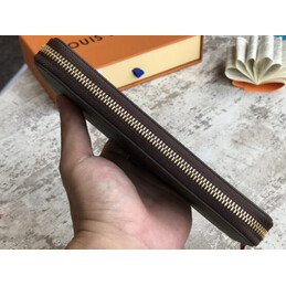 Replica Louis Vuitton Brown Monogram Burgundy Interior Zippy Wallet