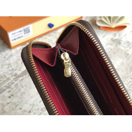 Replica Louis Vuitton Brown Monogram Burgundy Interior Zippy Wallet