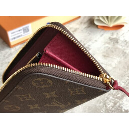 Replica Louis Vuitton Brown Monogram Burgundy Interior Zippy Wallet