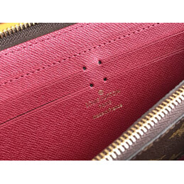 Replica Louis Vuitton Brown Monogram Burgundy Interior Zippy Wallet