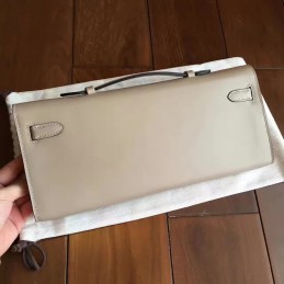Replica Hermes Cream Kelly Cut Clutch Gold Hardware