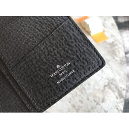 Replica Louis Vuitton Black Monogram Eclipse White Stripe Brazza Wallet
