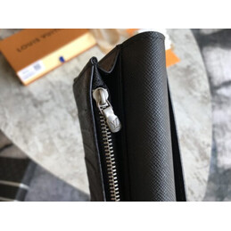 Replica Louis Vuitton Black Monogram Eclipse White Stripe Brazza Wallet