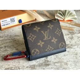 Replica Louis Vuitton Brown Monogram Compact Wallet With Carabiner