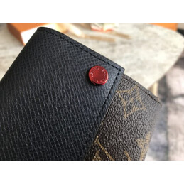Replica Louis Vuitton Brown Monogram Compact Wallet With Carabiner