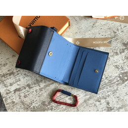 Replica Louis Vuitton Brown Monogram Compact Wallet With Carabiner