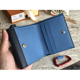 Replica Louis Vuitton Brown Monogram Compact Wallet With Carabiner