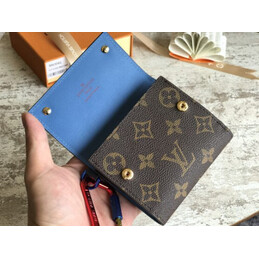 Replica Louis Vuitton Brown Monogram Compact Wallet With Carabiner