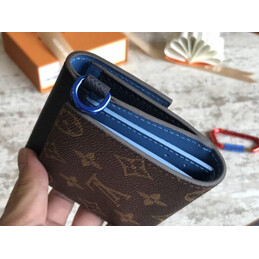 Replica Louis Vuitton Brown Monogram Compact Wallet With Carabiner
