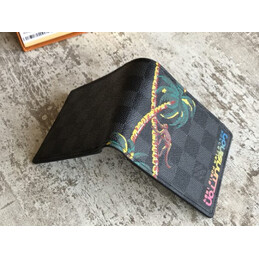 Replica Louis Vuitton Black Monogram Palm Tree Multiple Wallet