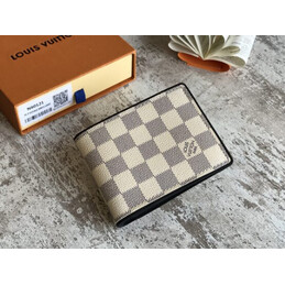 Replica Louis Vuitton White Damier Azur Multiple Wallet