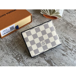 Replica Louis Vuitton White Damier Azur Multiple Wallet