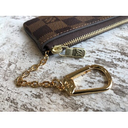 Replica Louis Vuitton Brown Damier Ebene Chain Key Pouch