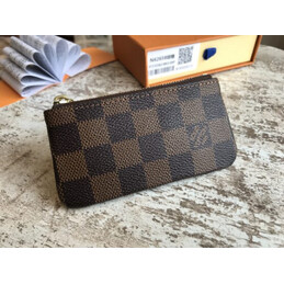 Replica Louis Vuitton Brown Damier Ebene Chain Key Pouch