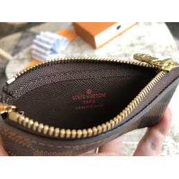 Replica Louis Vuitton Brown Damier Ebene Chain Key Pouch